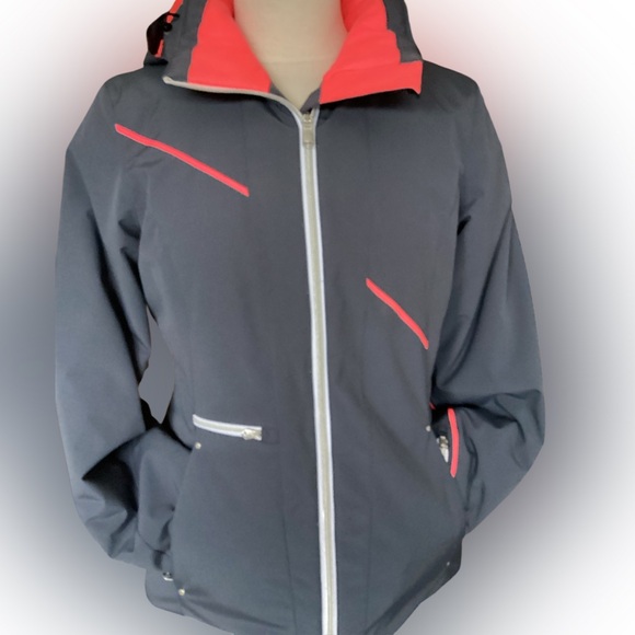 NWOT SPYDER Women’s Slate Blue Jacket with Coral Accents - Picture 2 of 10